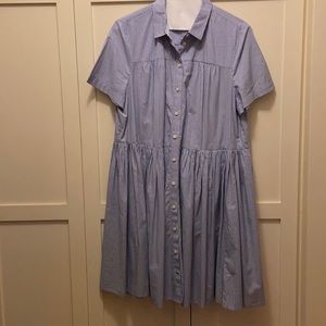 Kate Spade Broome Street blue & white ticking stripe cotton dress